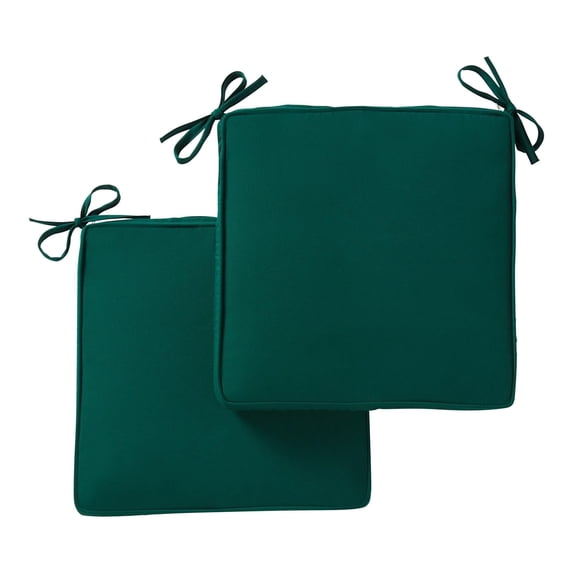 Sunbrella Outdoor 17 in. Square Chair Pad (2-Pack), Canvas Forest