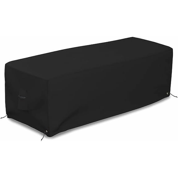Covers & all Outdoor Rectangular Fire Pit Cover, Rectangle Heavy Duty18 Oz Waterproof UV & Weather Resistant, for Patio Lawn Garden Outside, Air Vents & Drawstrings (48"L x 25"W x 18" H, Black)