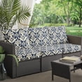 thumbnail image 1 of Sunbrella Rainford II Indigo/ Cream Indoor/Outdoor Corded Pillow and Cushion Sofa Set, 1 of 3