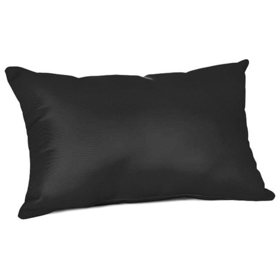 Casual Cushion Solid Sunbrella® Fabric 1-Piece Outdoor Rectangle Throw Pillow, 19"W x 12"L, Canvas Black