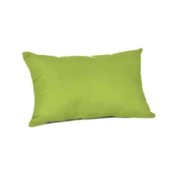 Casual Cushion Solid Sunbrella® Fabric 1-Piece Outdoor Rectangle Throw Pillow, 19"W x 12"L, Canvas Macaw