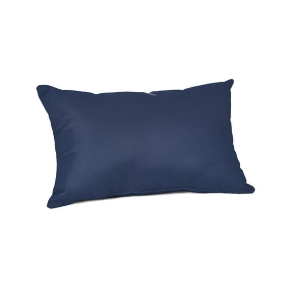 Casual Cushion Solid Sunbrella® Fabric 1-Piece Indoor/Outdoor Lumbar Pillow, 19"W x 12"L, Canvas Navy