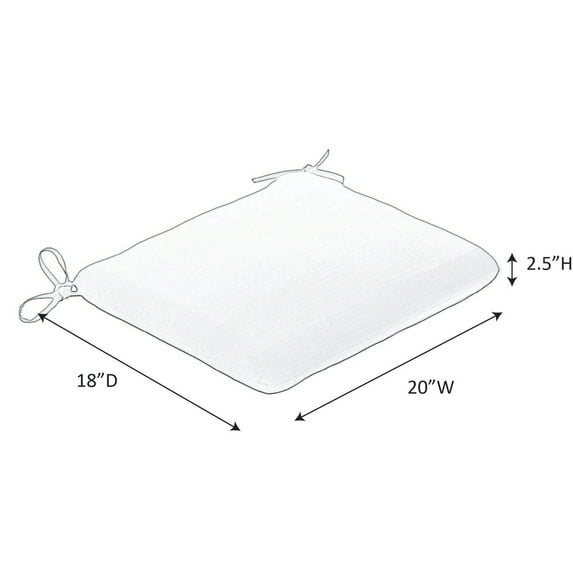 Sunbrella Solid 20 x 18 in. Outdoor Seat Pad - Set of 2 - Canvas Forest Green