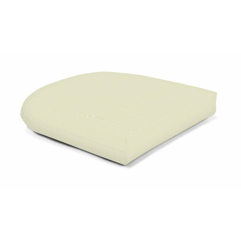 Sunbrella Outdoor Wicker Chair Cushion 19.5 inch Rounded Back in Solid Natural Canvas Walmart