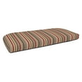 thumbnail image 1 of Casual Cushion Stripe Sunbrella Fabric 1-Piece Indoor/Outdoor Wicker Bench Cushion, 43.5"W x 19.5"L, Brannon Redwood, 1 of 6