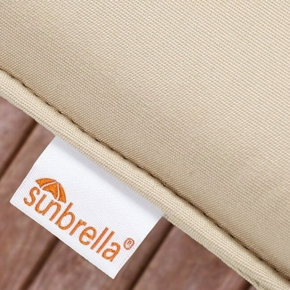 Sunbrella Sorra Home Canvas Antique Beige Corded Indoor/ Outdoor Pillows (Set of 2) 12 in x 24 in