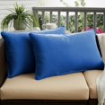 thumbnail image 1 of Sunbrella Sorra Home  Canvas Indoor/Outdoor Corded Lumbar Pillows (Set of 2) Canvas True Blue 14 in x 24 in, 1 of 5