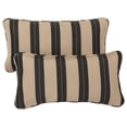 thumbnail image 1 of Sunbrella Sorra Home Cocoa Stripe Corded Indoor/ Outdoor Lumbar Pillows with  Fabric (Set of 2), 1 of 5