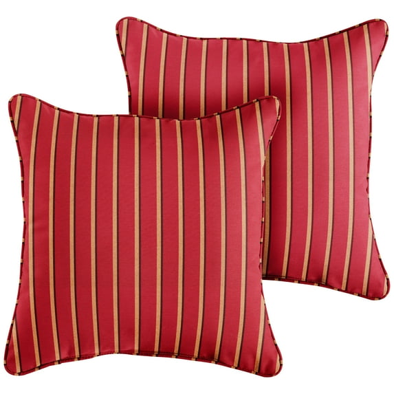 Sunbrella Sorra Home Harwood Crimson Corded Indoor/ Outdoor Pillow Set (Set of 2) 18 in x 18 in