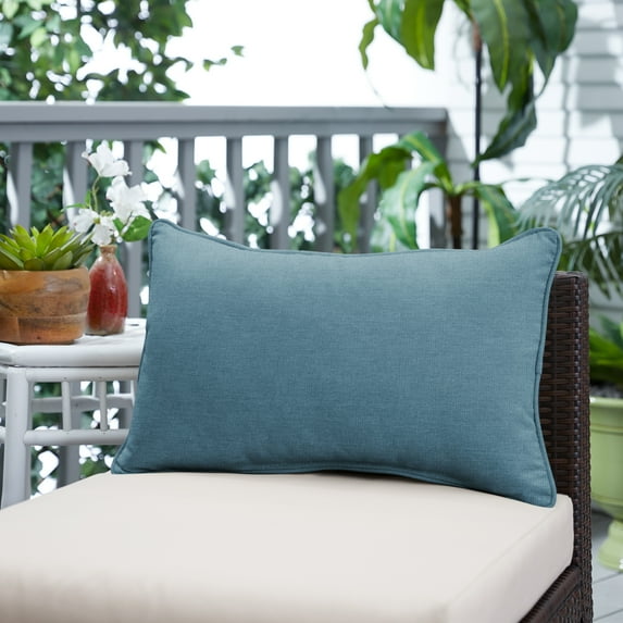 Sunbrella Sorra Home  Indoor/Outdoor Corded Lumbar Pillow, Set of 2 Denim Blue 13" x 20"