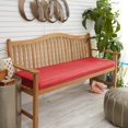 thumbnail image 1 of Sunbrella Sorra Home  Indoor/ Outdoor Textured Bright 48-inch Bench Cushion dupione crimson, 1 of 5
