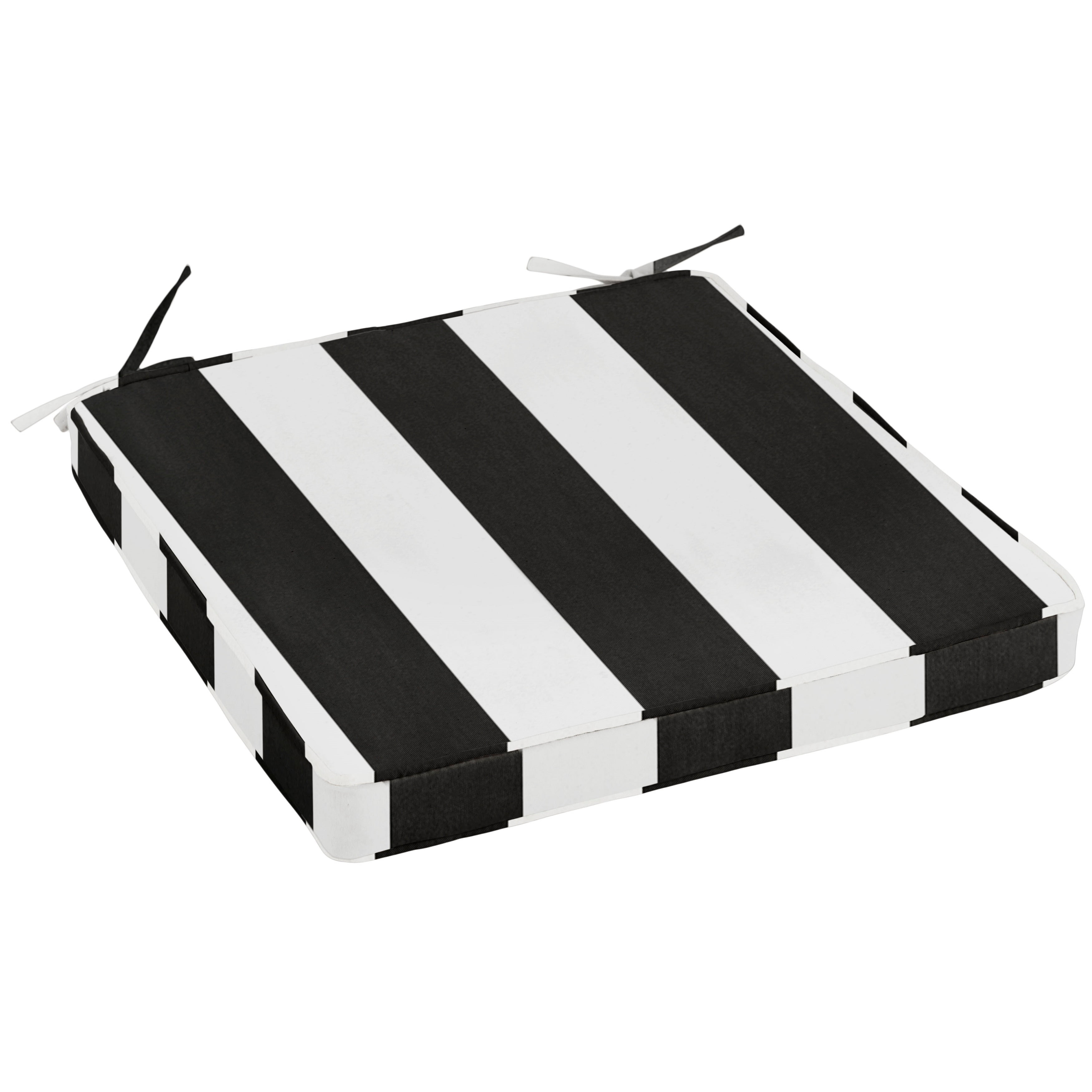 Sunbrella Sorra Home  Outdoor Corded Chair Cushion 19 in W x 16 in D x 2 in H - Cabana Classic