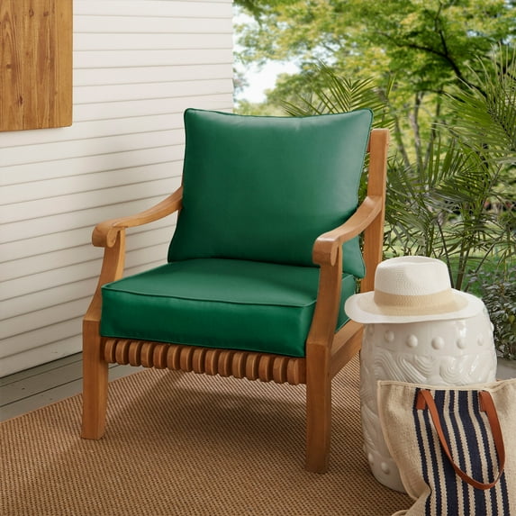 Sunbrella Sorra Home Outdoor Corded Deep Seating Pillow and Cushion Set 23.5 in W x 23 in D x 5 in H - Canvas Forest Green