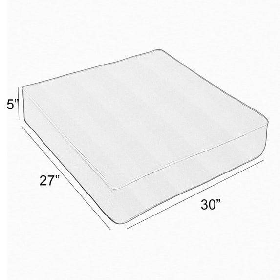 Sunbrella Sorra Home Outdoor Knife Edge Deep Seating Cushion 30 in W x 27 in D x 5 in H - Charcoal