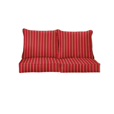 Sunbrella Sorra Home  Outdoor Loveseat Pillow and Cushion Set 22.5 in W x 22.5 in D x 5 in H - Harwood Crimson