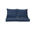thumbnail image 1 of Sunbrella Sorra Home  Outdoor Loveseat Pillow and Cushion Set 23 in W x 25 in D x 5 in H - Canvas Natural Indigo, 1 of 5