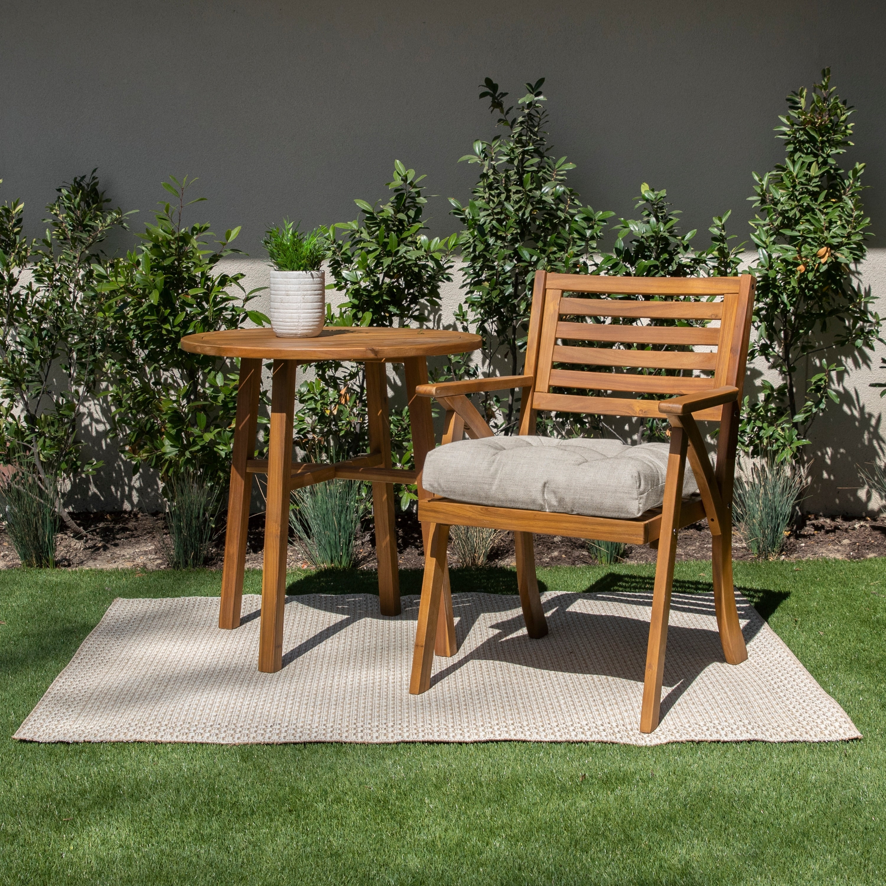 Sunbrella sorra home tufted chair cushion round u shaped back 19 x 19 x