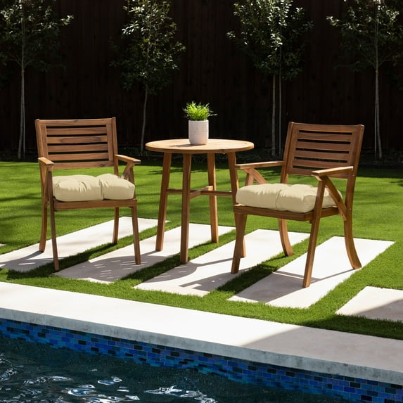 Sunbrella Sorra Home Tufted Chair Cushion Square Back 16 x 16 x 3" (Set of 2) 19 in x 19 in x 3 in (Set of 2) - Canvas Macaw