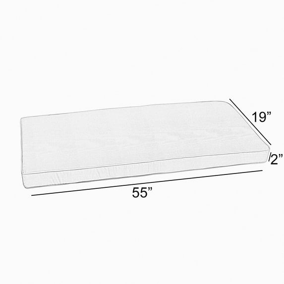 Sunbrella Sorra Home Valencia Solid  Indoor/ Outdoor Corded Bench Cushion Canvas Navy