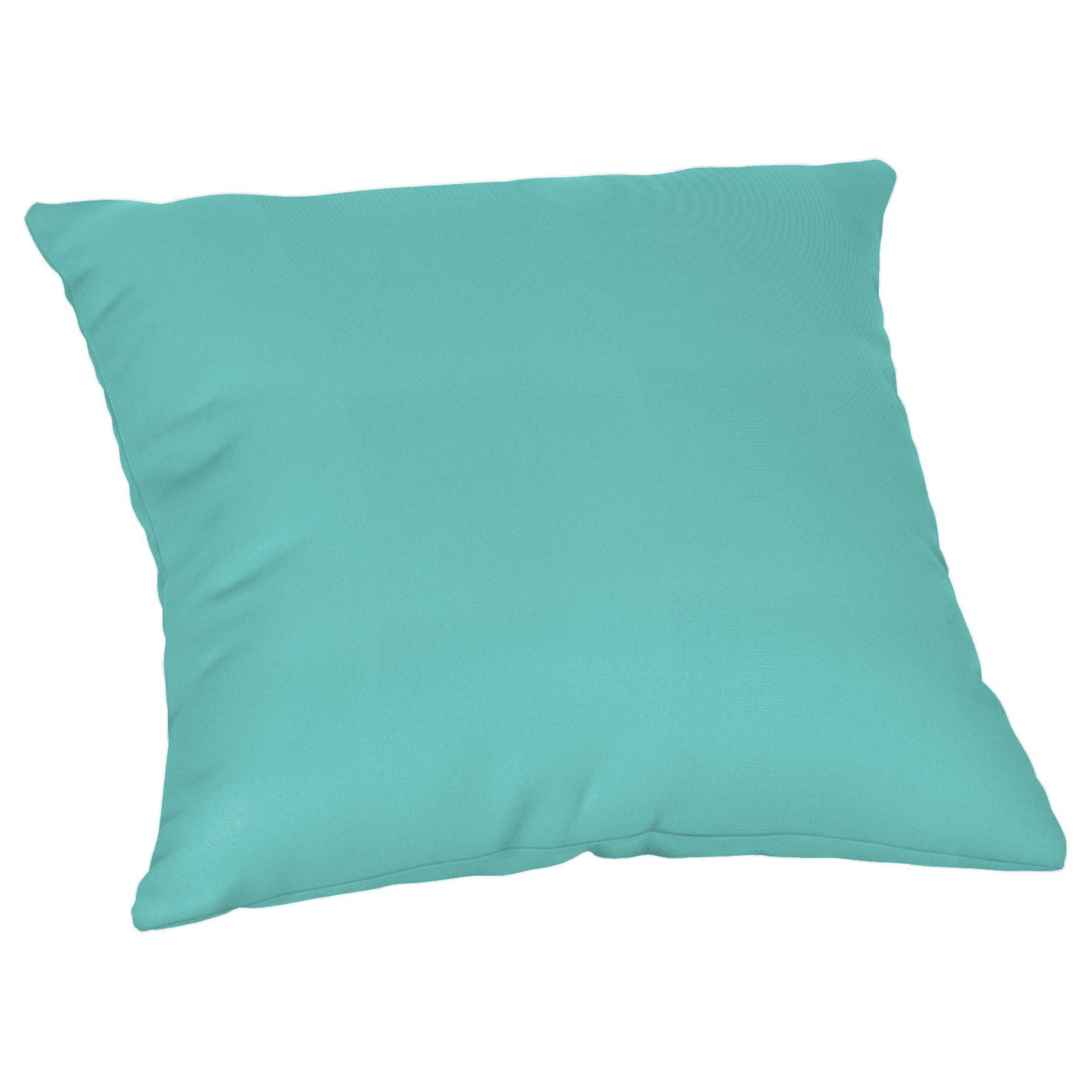Casual Cushion Outdoor Throw Pillow, Sunbrella Fade & Water Resistant for Patio Furniture, Adirondacks & Porch Swings, 15"W x 15"L, 6" thick, Reversible, Canvas Aruba