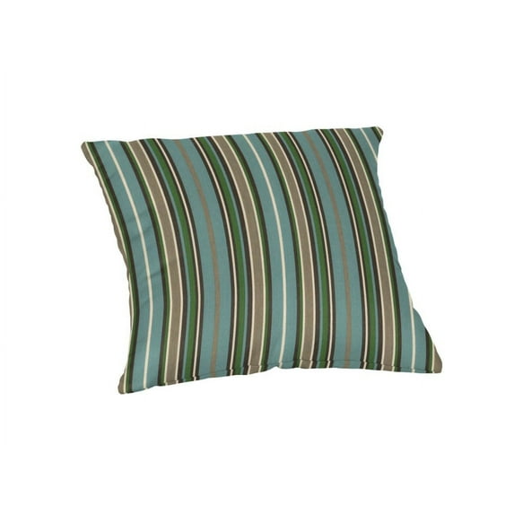 Sunbrella Square 16 in. Throw Pillow - Cilantro Stripe