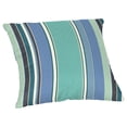 thumbnail image 1 of Casual Cushion Stripe Sunbrella® Fabric 1-Piece Outdoor Throw Pillow, 15"W x 15"L, Dolce Oasis, 1 of 5