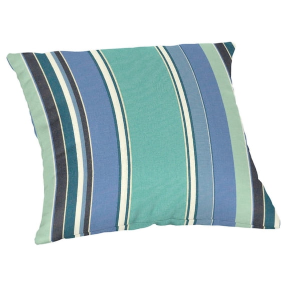 Casual Cushion Stripe Sunbrella® Fabric 1-Piece Outdoor Throw Pillow, 15"W x 15"L, Dolce Oasis