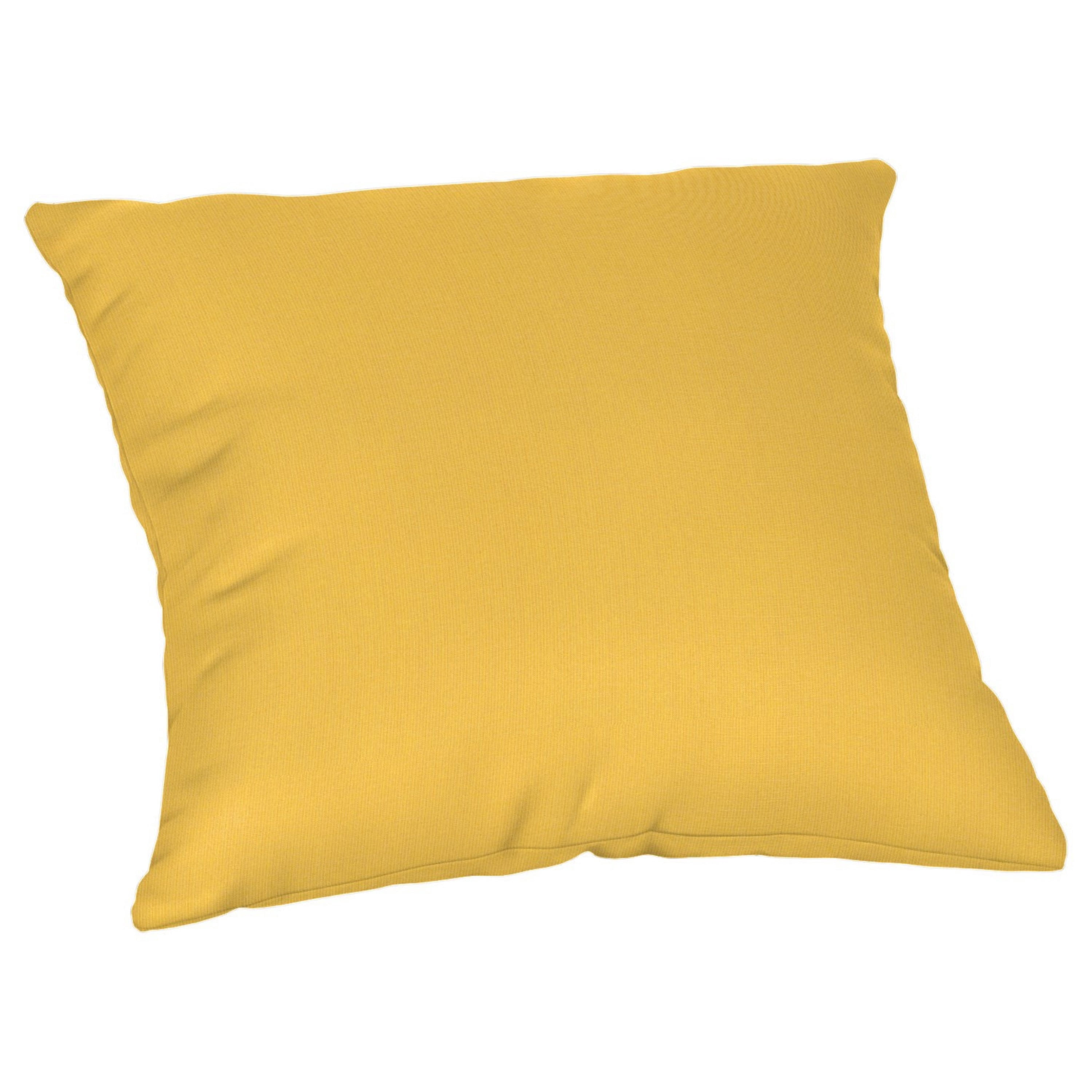Casual Cushion Outdoor Throw Pillow, Sunbrella Fade & Water Resistant for Patio Furniture, Adirondacks & Porch Swings, 15"W x 15"L, 6" thick, Reversible, Spectrum Daffodil