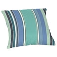 thumbnail image 1 of Casual Cushion Outdoor Throw Pillow, Striped Sunbrella Fade-Resistant for Patio Furniture, Adirondacks & Porch Swings, 18"W x 18"L, 6" thick, Reversible, Dolce Oasis, 1 of 5