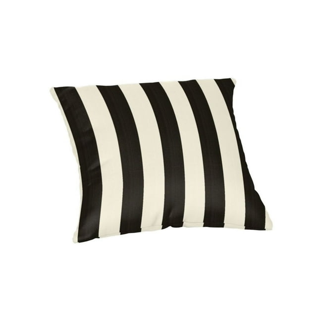 Casual Cushion Stripe Sunbrella Fabric 1-Piece Indoor/Outdoor Square Throw Pillow, 20"W x 20"L, Maxim Classic