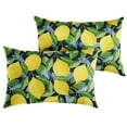 thumbnail image 1 of Sunbrella Yellow Lemons Indoor/ Outdoor Pillows (Set of 2) 12 in x 18 in, 1 of 5