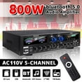 thumbnail image 1 of Blitzmax 800W Surround Sound Bluetooth Audio Power Amplifiers Receiver for Home Stereo Theater System, 1 of 13
