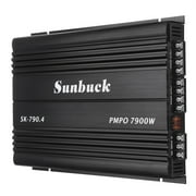 Sunbuck Car Amplifier 4 Channel, 7900 Watts Car Stereo Audio Subwoofer Full-Range Super Brass, Class A/B Speaker Amp