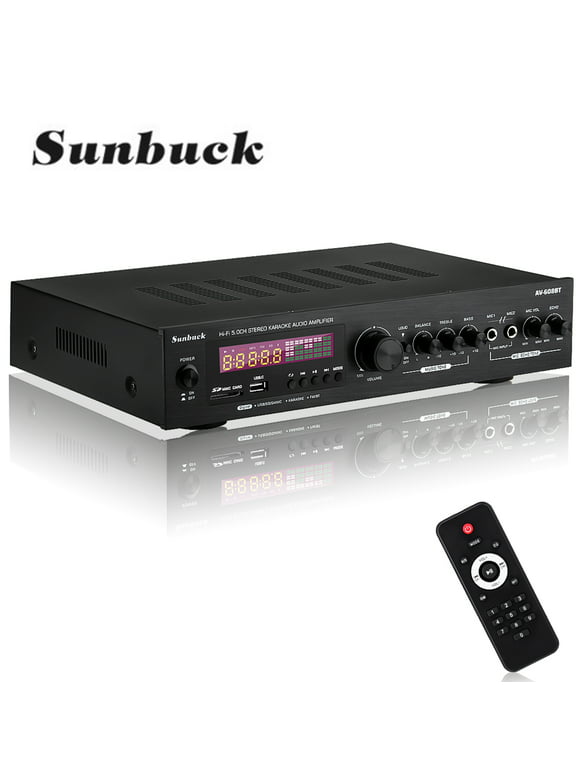 Sunbuck Home Audio Amplifier Wireless bluetooth 2000W 5 Channel Home Theater Power Stereo Receiver Surround Sound FM/USB/SD/DVD/AUX With Remote Control