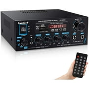Sunbuck Stereo Receivers with Bluetooth 5.0, 2 Channel Sound Stereo Amplifier, Max 400Wx2, with USB/SD/RCA/MIC/FM in, Remote, Receiver for Speaker, AS-35BU