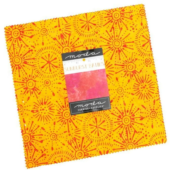 Sunburst Batiks Layer Cake by Moda, 42 10-inch Precut Fabric Quilt Squares