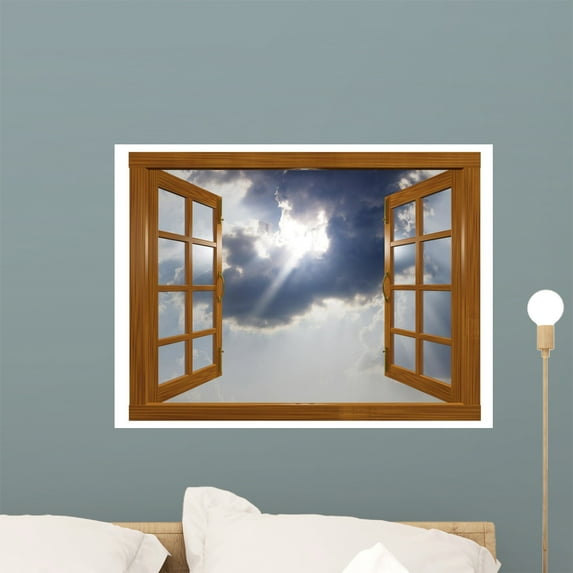 Sunburst Clouds through Window Wall Mural Wallmonkeys Peel and Stick Graphic (24 in W x 18 in H) WM503008
