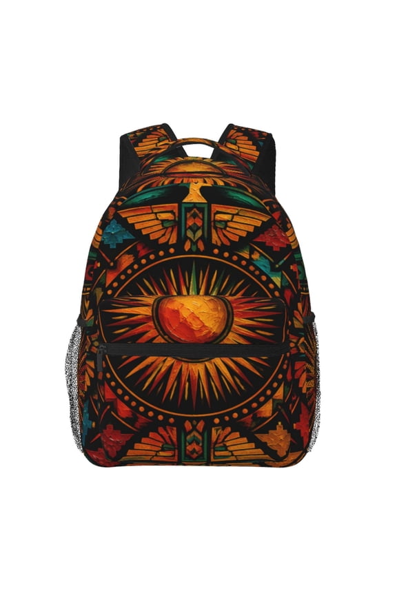 Sunburst Geometric Oil Paint Laptop Backpack Travel Rucksack for Teens Adults, Fits 15-inch Notebook