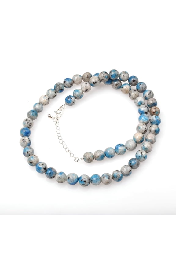 Sunburst Natural K2 Jasper Gemstone 8 MM Round Smooth Beads Necklace Adjustable Mala Jewelry