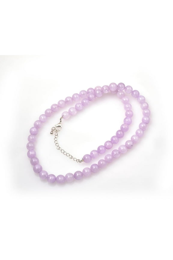 Sunburst Natural Lavender Amethyst Gemstone 8 MM Round Smooth Beads Necklace Adjustable Mala Jewelry