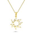 thumbnail image 1 of Sunburst Pendant Necklace in 14 Karat Solid Gold | Handcrafted Sunburst Necklace | Minimalist Dainty Gold Sun Pendant for her, 1 of 1