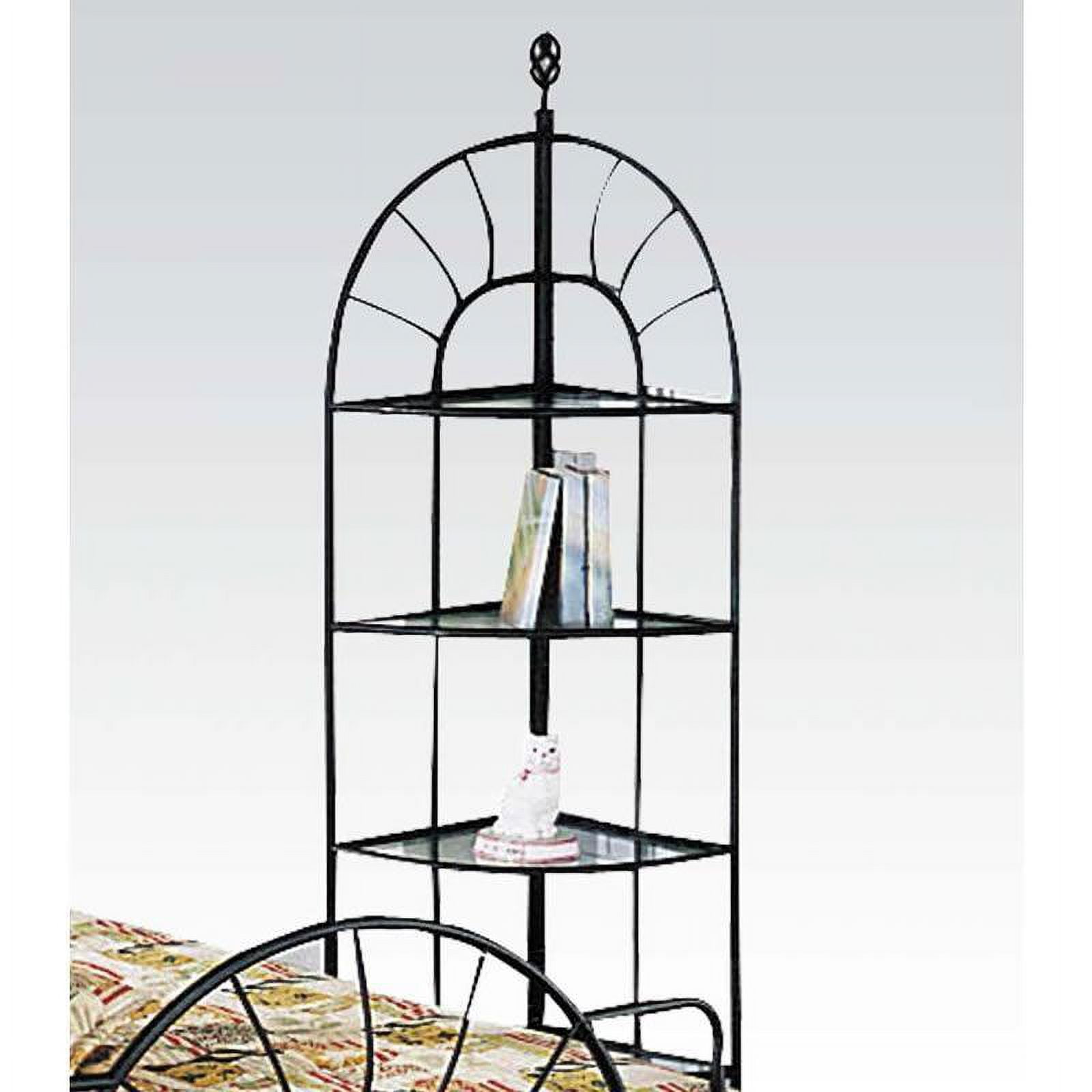 Sunburst Sandy Black Corner Display Rack With 4 Shelves