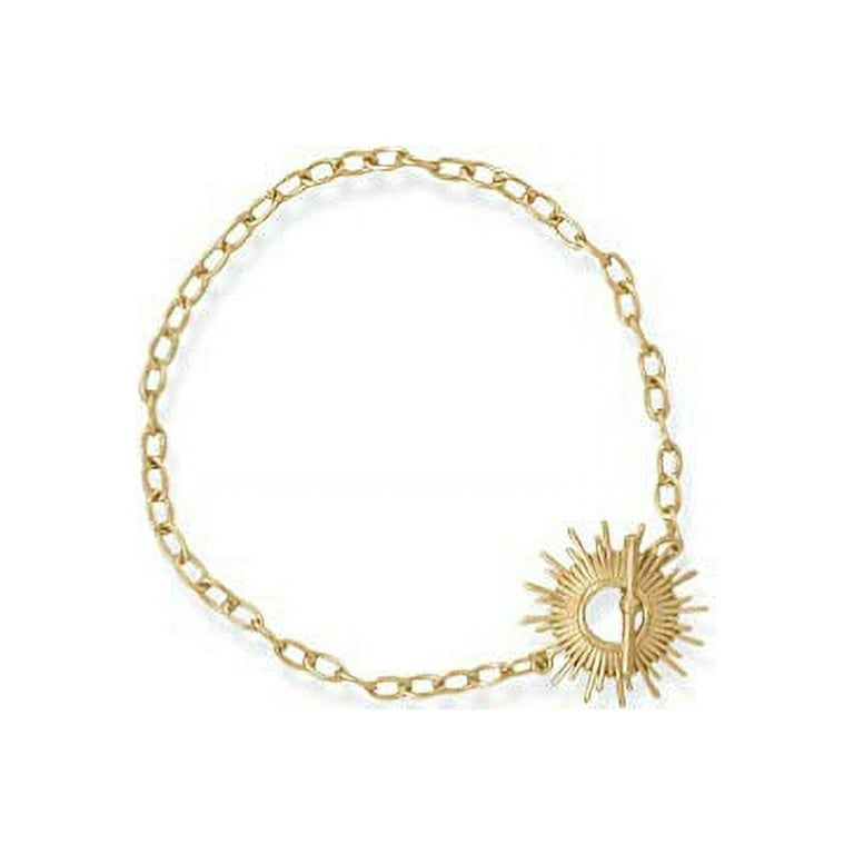 Sunburst Sun Design Toggle Necklace 14k Gold-plated Sterling Silver Sunburst Sun Design Toggle Necklace 14k Gold-plated Sterling Silver