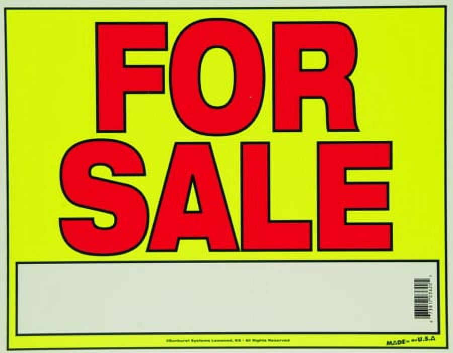 Sunburst Systems 3620 Laminated Posterboard For Sale Sign for Cars, Trucks, Garage Sales, 11" x