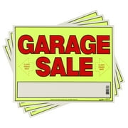 Sunburst Systems 3640 Garage Sale Sign with Blank Space for Writing, and Directional Arrow, Weather Resistant, 11" H x 14" W, 4 pack