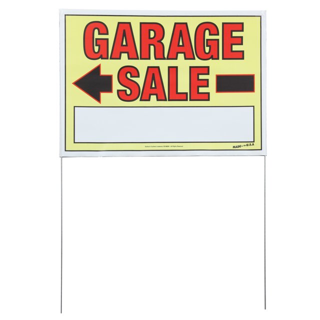 Sunburst Systems 3925 Large DoubleSided Garage Sale Sign with Metal U