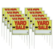 Sunburst Systems 4908 Yard Sale Signs, Double Sided, Assembled with Metal Stakes, 14" x 22"- 10 pack