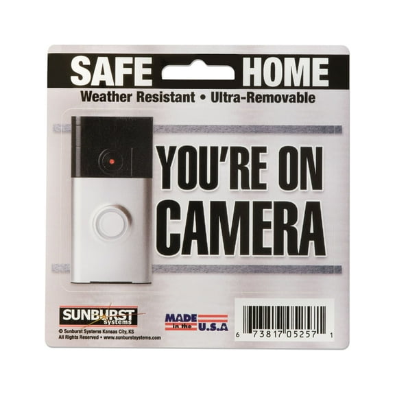 Sunburst Systems 5" x 5" Silver Vinyl You're On Camera Decal Sticker