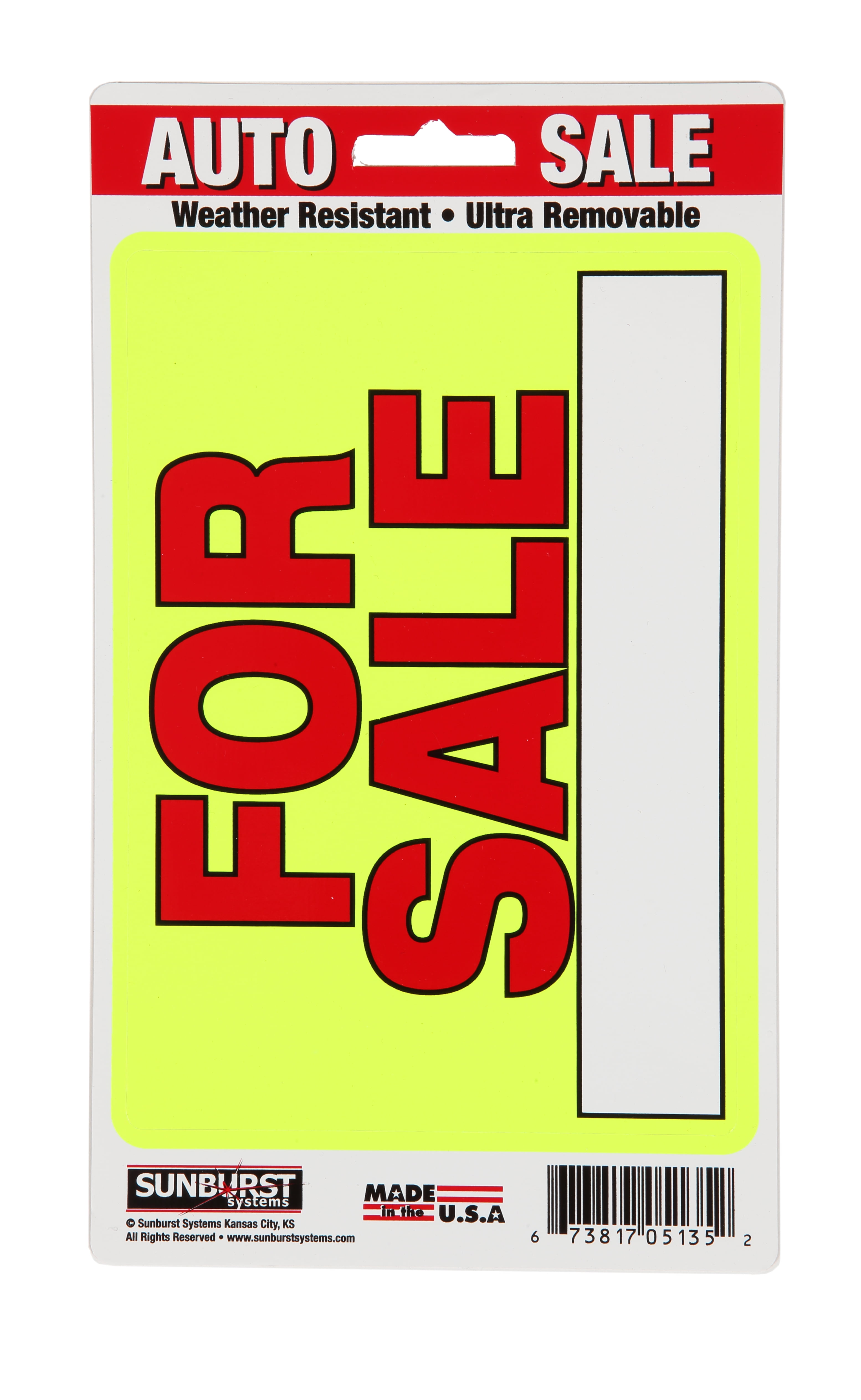 Sunburst Systems 5136 5 x 8.5 For Sale Decal, 2 Pack