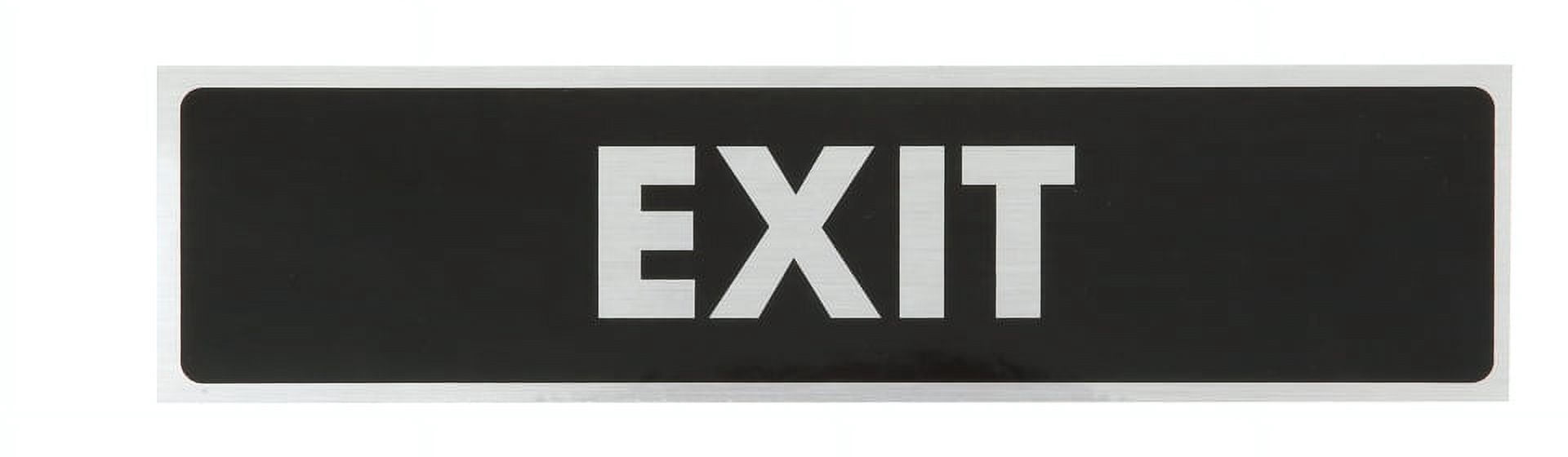 Sunburst Systems 5714 Exit Sign Brushed Chrome Weather Resistant Removable Decal Sticker, High Quality Outdoor Durable Vinyl,, 2" H x 8.5" W